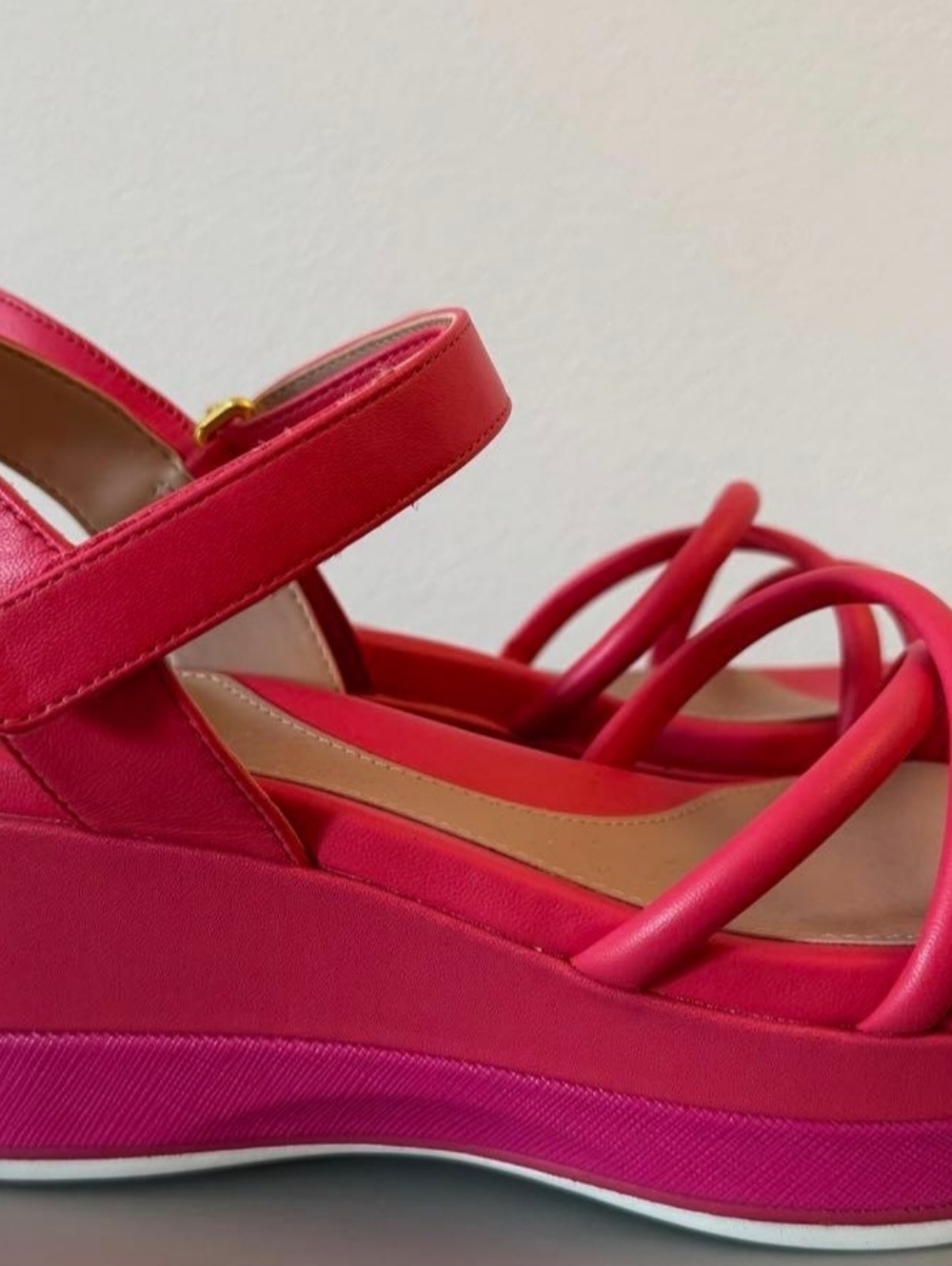 Cole Haan Hot Pink Strappy Platform Sandals - Picture 4 of 5